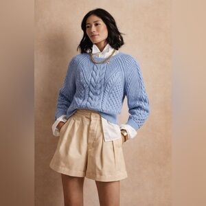 BANANA REPUBLIC COTTON CABLE KNIT SWEATER